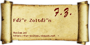 Für Zoltán névjegykártya
