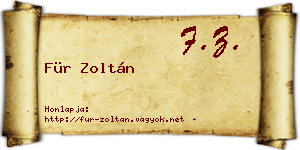 Für Zoltán névjegykártya